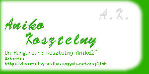 aniko kosztelny business card